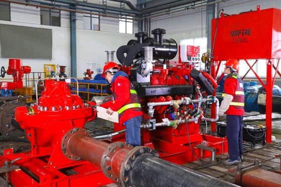2000 GPM Motor diesel impulsado centrífuga bomba de fuego de caja dividida horizontal bomba de caja dividida
